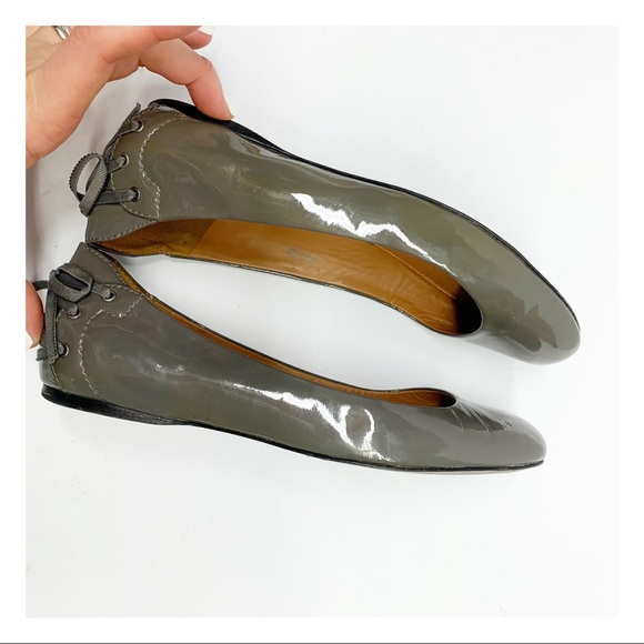 Vera Wang grey Helen patent leather ballet flat slip on shoes 9 - Picture 9 of 13